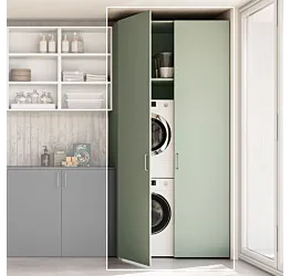 Mobile lavanderia coprilvatrice e asciugatrice, L.120 H.258, Agave