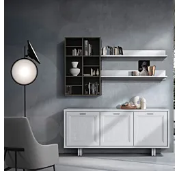 madia con piedi contemporanea bianca