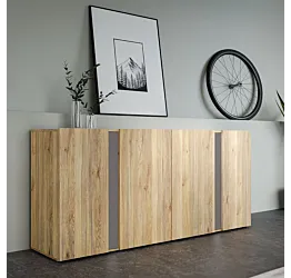 madia 4 ripiani rovere