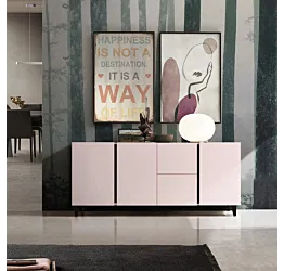 credenza rosa con piedi