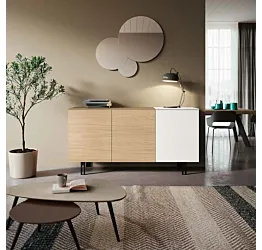 credenza bianca e rovere