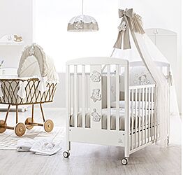 Culla neonato Orsetto per neonati con decorazione, finitura Bianco