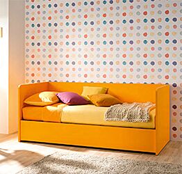 Divano letto Fillet Moretti Compact con secondo letto, Mandarino laccato