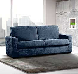 Divano letto Blu petrolio sfoderabile, 3 posti