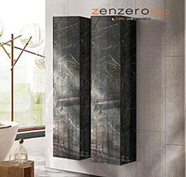 2 pensili bagno sospesi, finitura Marmo Lucido Nero