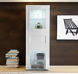 Vetrina di Design ad un anta Bianco Lucido
