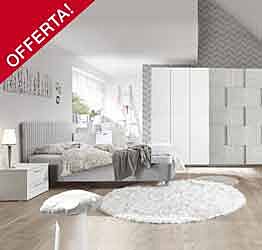 Camera da letto offerta bianca e grigia