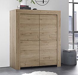 Contenitore madia alta 4 ante Rovere Cadiz con maniglia a gola