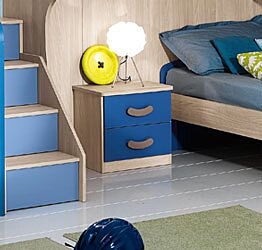 Comodino in legno, Design Moderno, Due Cassetti