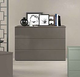 Comò moderno a 3 cassetti in finitura Grigio Cenere