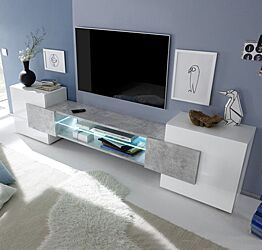 Mobile porta TV Bianco Lucido e Beton