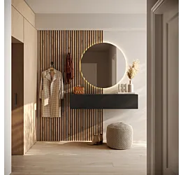 Ingresso con pannello cannettato, ribalta e specchiera, Lava e Cadiz