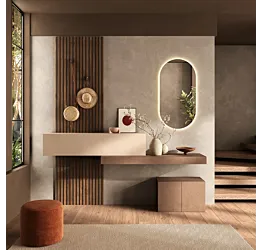 Ingresso moderno con boiserie cannettata, Mercure, Cashmere e Bronzo