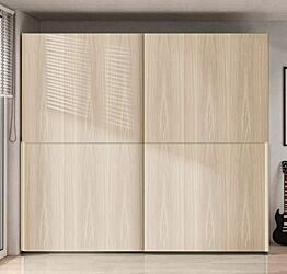 Armadio a 2 ante scorrevoli, finitura Olmo e Orzo Zenzero Shop