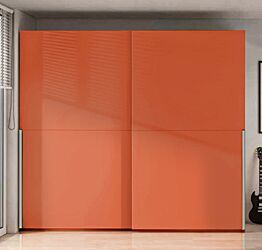Armadio a 2 ante scorrevoli, finitura Corallo e Grigio seta Zenzero Shop