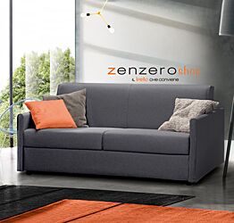 Divano letto moderno, 3 posti in tessuto Antracite