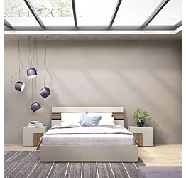 letto contenitore matrimoniale tortora