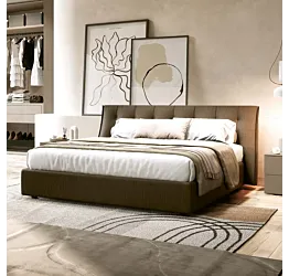 letto con cassettone marrone