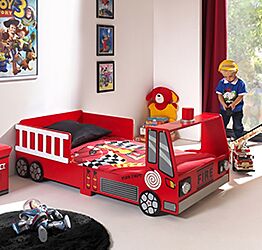 Lettino pompieri 70x140, laccato rosso