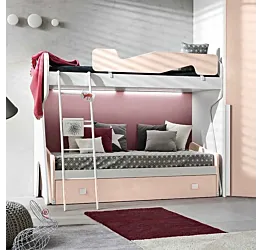 Letto castello Peonia e Bianco frassino, 3 posti letto