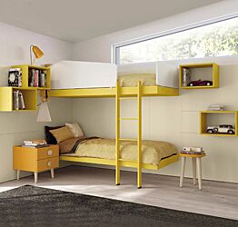 Letto castello Giallo zafferano, Desert e Bianco opaco