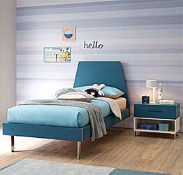 Letto singolo Branchia Moretti Compact, finitura Blu navy
