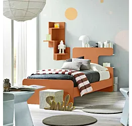 letto bambino con libreria