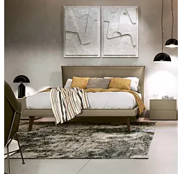 letto ecopelle marrone giroletto sottile