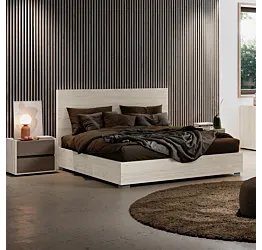 Letto matrimoniale moderno, Bianco altea, L.172 H.110