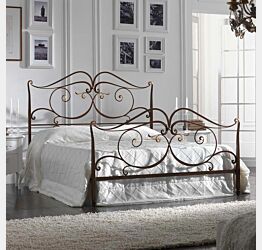 letto matrimoniale in ferro marrone anticato oro