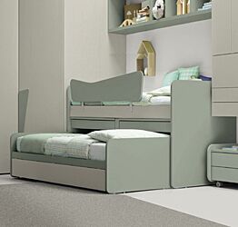 Letto multifunzionale 3 posti, finitura Rovere dorian e Agave