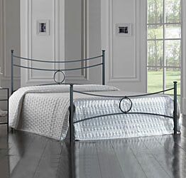 Letto in ferro moderno Inconel, finitura Nero grafite