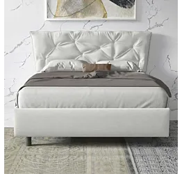 letto ecopelle contenitore bianco