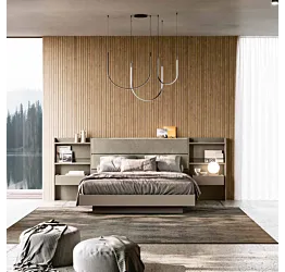 letto grigio seta e visone