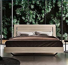 Letto matrimoniale legno, finitura Olmo natura