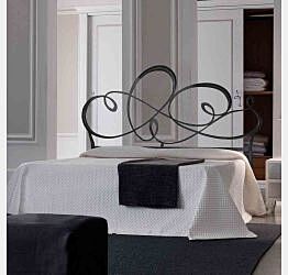 Letto matrimoniale grigio polvere in ferro