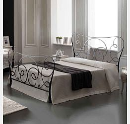 letto in ferro matrimoniale in finitura polvere grigio