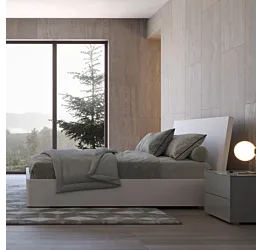 letto contenitore bianco laccato