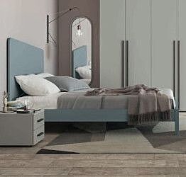 Letto matrimoniale finitura Rovere gesso