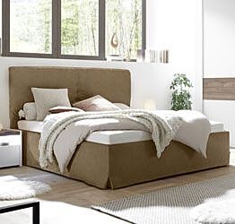 Letti matrimoniali con contenitore, letto ecopelle con contenitore, finitura Tabacco