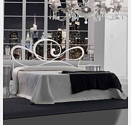 letto in ferro matrimoniale bianco satinato