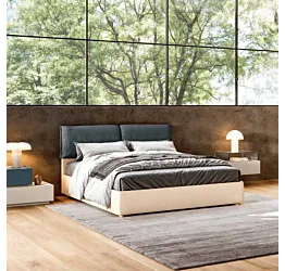 letto panna e grigio