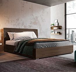 Letto matrimoniale Metiz con contenitore, finitura Noce Moro