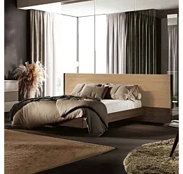 letto moderno in noce