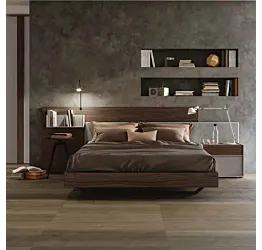 letto matrimoniale noce moro