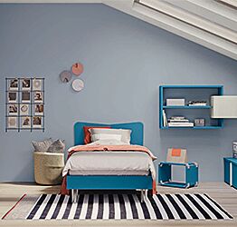 Letto piazza e mezza 134x90x200 h cm, Cadaques, con piedini trasparenti