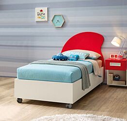 Lettino Alain contenitore con ruote Moretti Compact, Bianco e Ciliegia