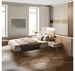 Letto matrimoniale, Sequoia honey e Corda Zenzero Shop