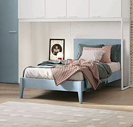 Letto singolo Banner con testata in legno, finitura Cadaques