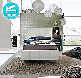 Letto Singolo serie Shock, Ecopelle Bianco